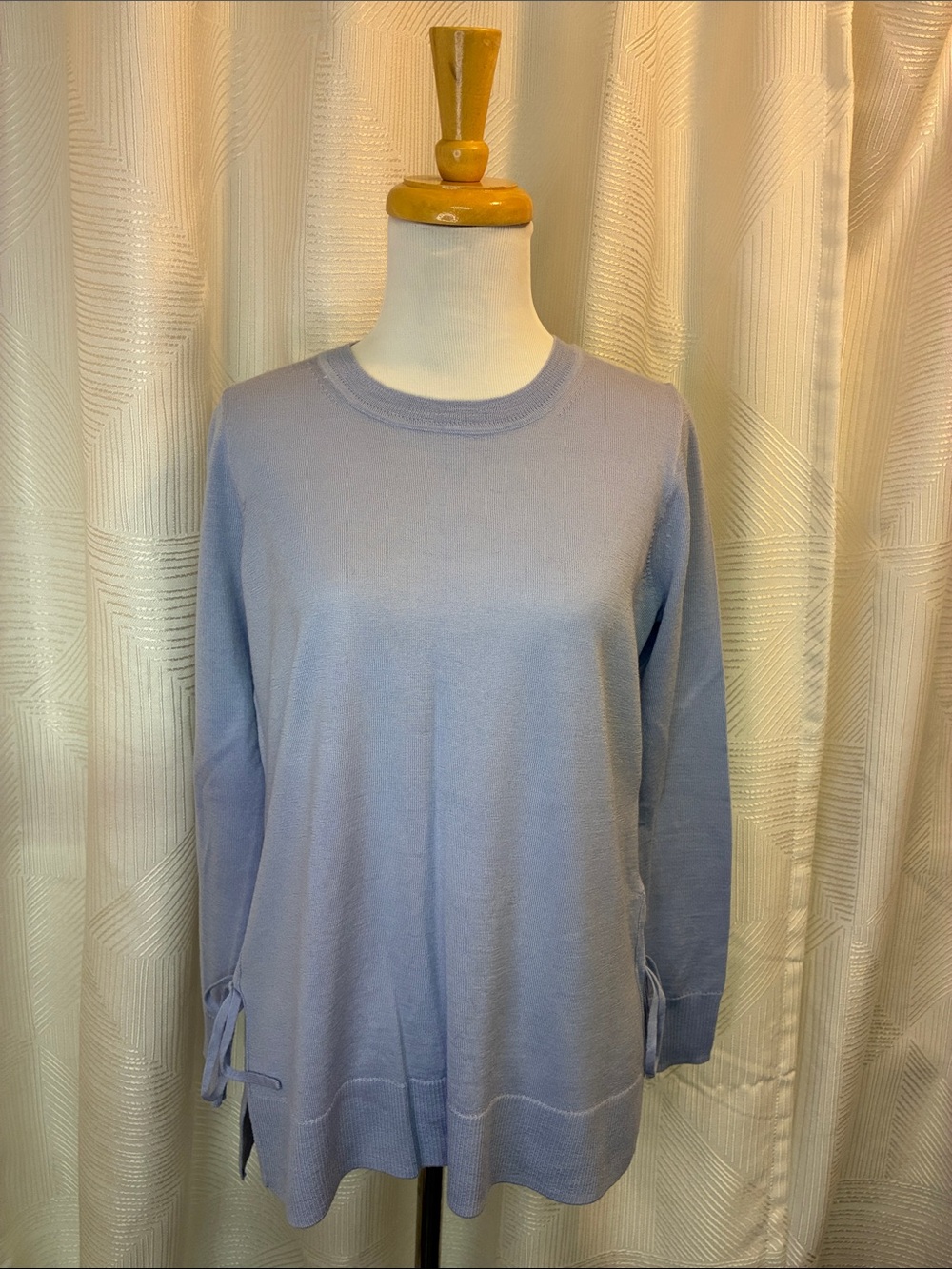 J. Crew Periwinkle Crewneck Wool Sweater with Side Tie